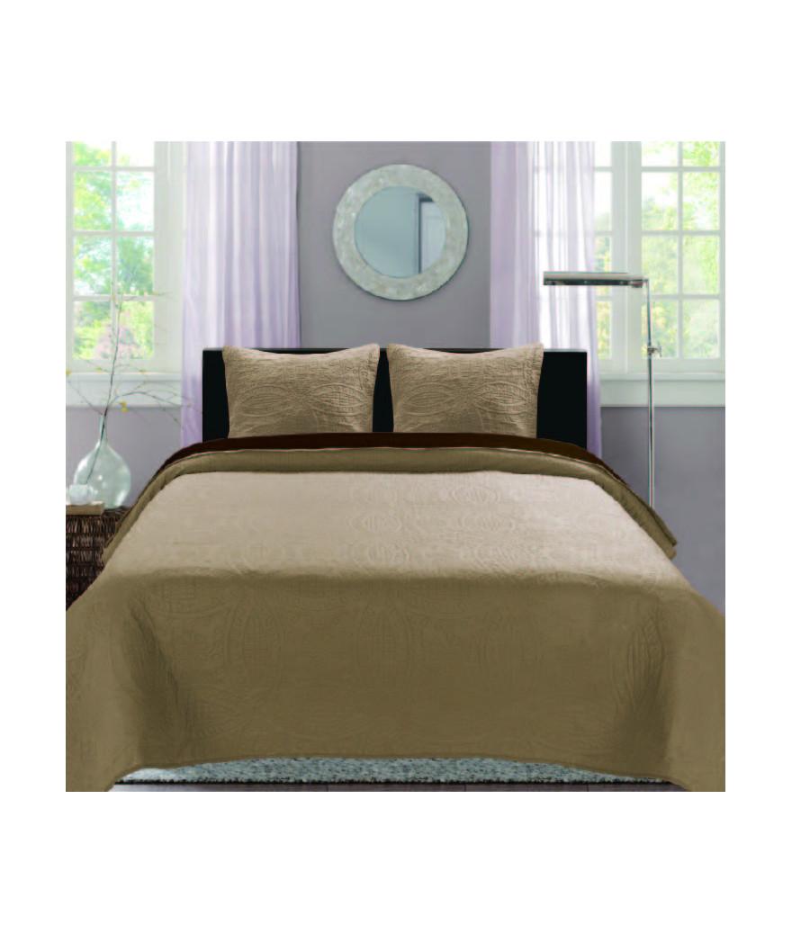 Boutis Bicolore 2 places double Face -  Choco Beige