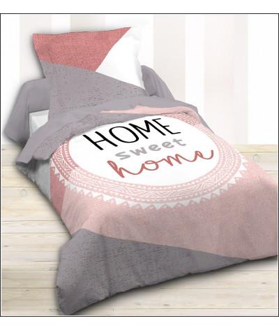 Housse de couette 1 place 140x200 cm-  Sweet Home