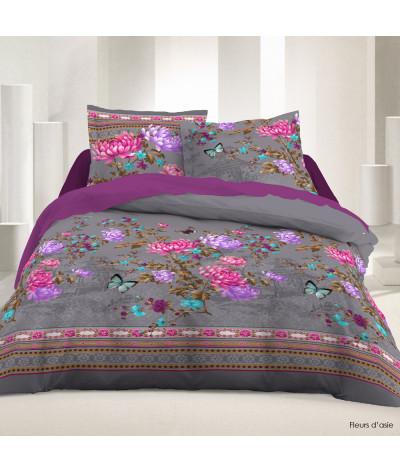 Housse de couette 1 place 140x200cm - Fleurs D'Asie