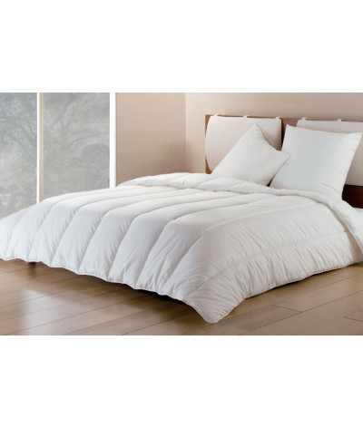 Ensemble Couette Blanche 2 Places 220x240cm avec 2 Oreillers 50x70cm