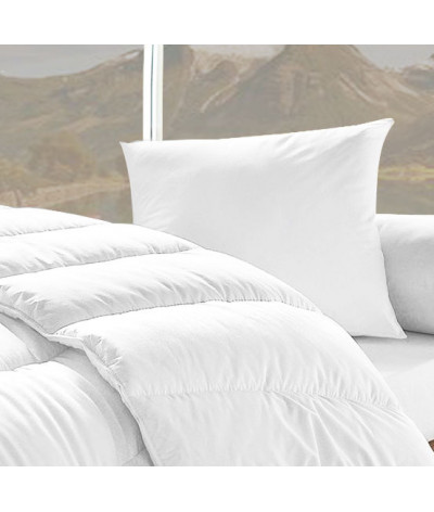Ensemble Couette Blanche 1 Place 140x200cm avec 1 Oreiller 50x70cm